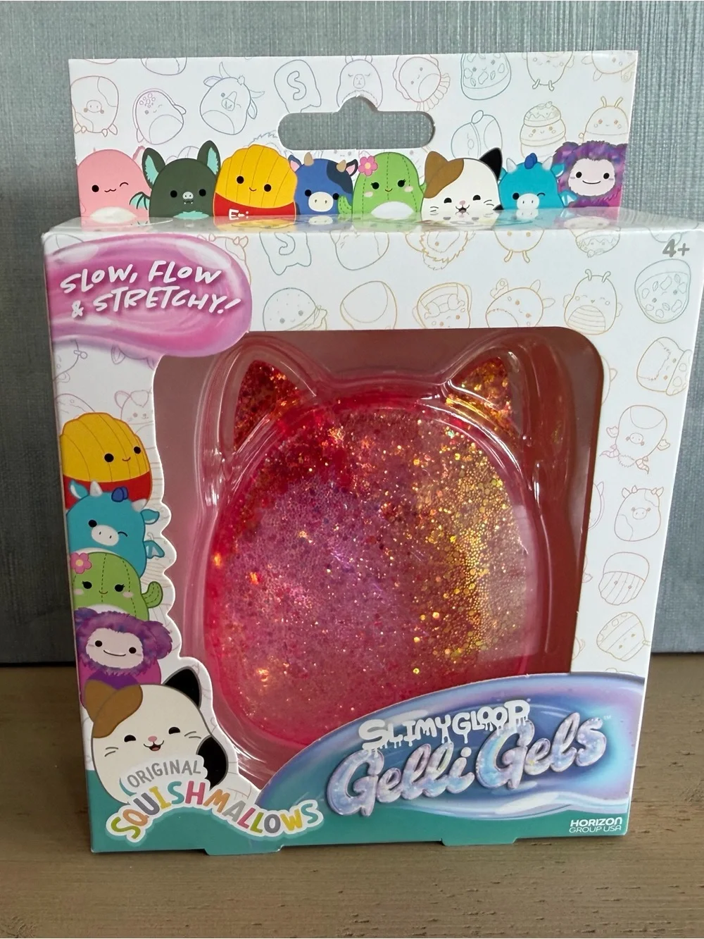 Squishmallows Gelli Gels - Pink with Gold Glitter Cat-Sugar Squeeze